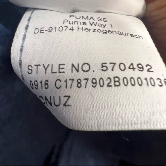 Puma Men's Pullover Sweater V Neck Cotton Wool Navy Gray Sz XXL Preppy Academia - Picture 6 of 7